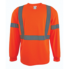 T-SHIRTS - Hi-Vis Micro-Fibre Long Sleeve T-Shirt in Orange; CLASS 2 - Unisex
